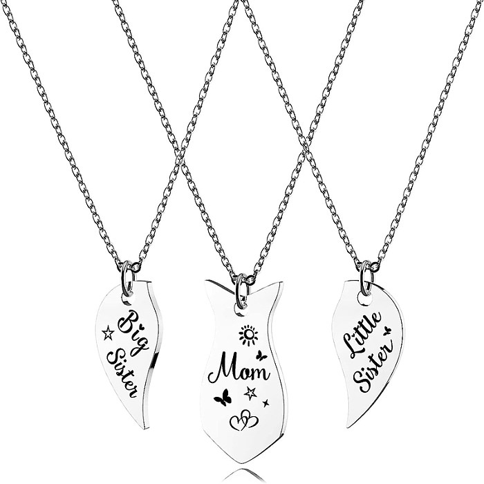 Wholesale Simple Style Letter Stainless Steel  Pendant Necklace