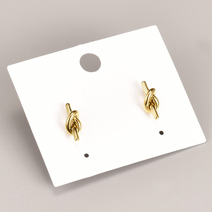 Fashion Simple Geometric Stainless Steel 18K Gold Plating Stud Earrings