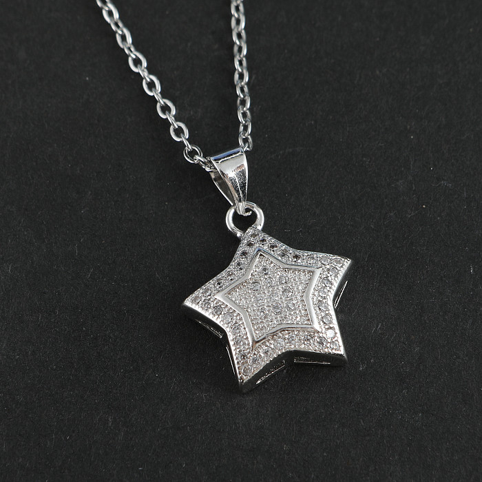 Streetwear Star Stainless Steel  Stainless Steel Pendant Necklace