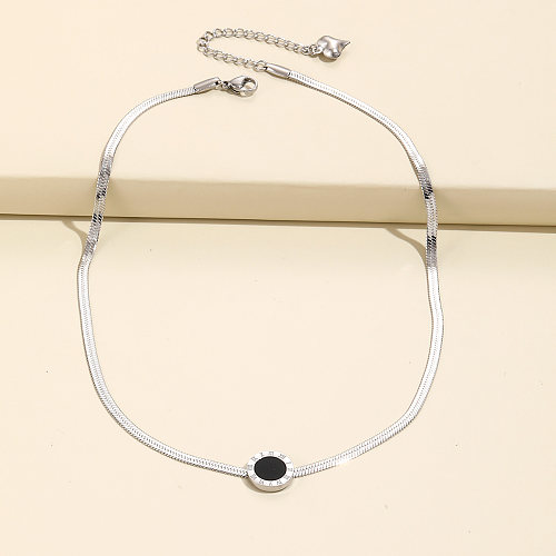 Stainless Steel  Fashion Ornament Blade Chain Stainless Steel  Numeral Necklace