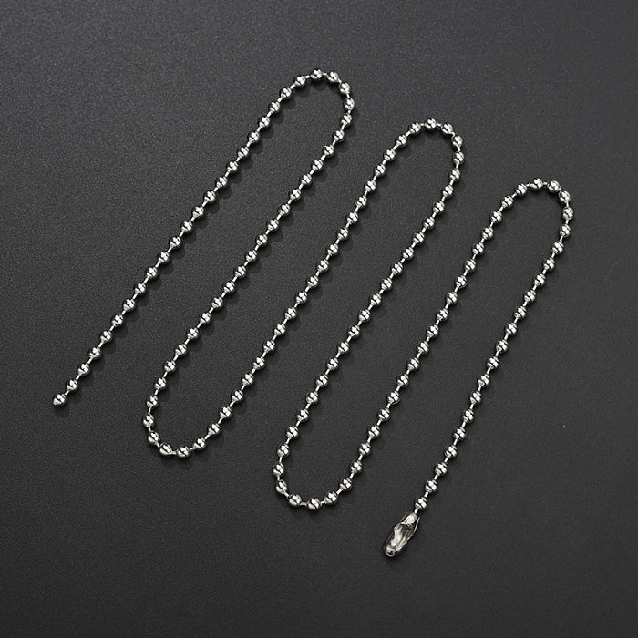 Moda simples corrente de aço inoxidável redondo grânulo corrente colar jóias por atacado