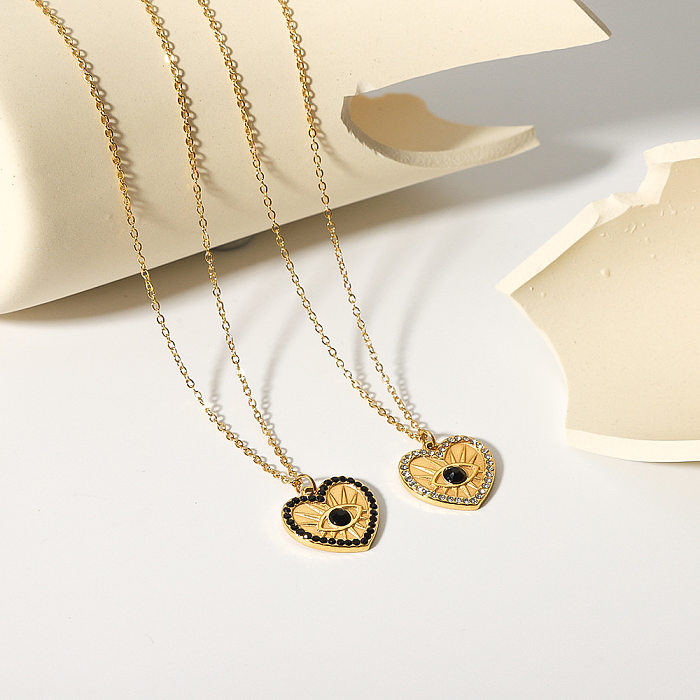 Elegant Korean Style Heart Shape Stainless Steel  Stainless Steel Plating Pendant Necklace