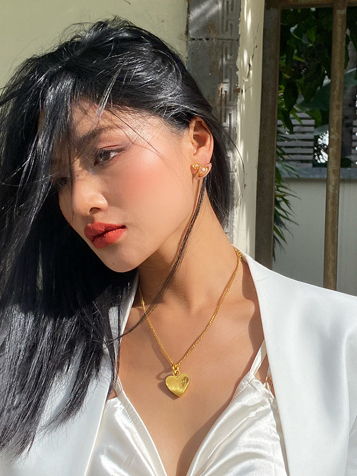 Simple Style Commute Letter Heart Shape Stainless Steel Plating Pendant Necklace 1 Piece
