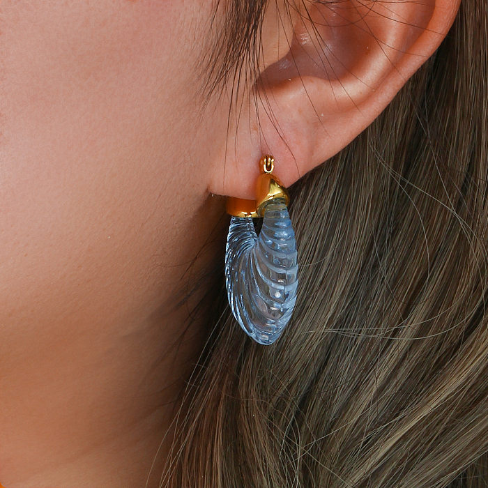 Sweet Stripe Arylic Transparent Earrings