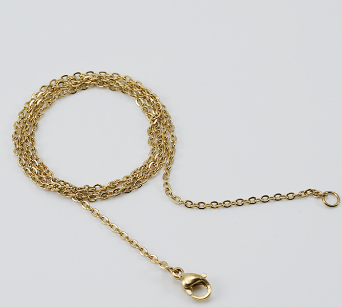 Collar de acero inoxidable geométrico de estilo simple, collares de acero inoxidable chapados en oro