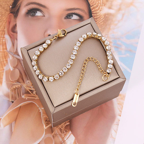 Geometrische Lady-Armbänder aus Edelstahl mit Diamanten, 1 Stück
