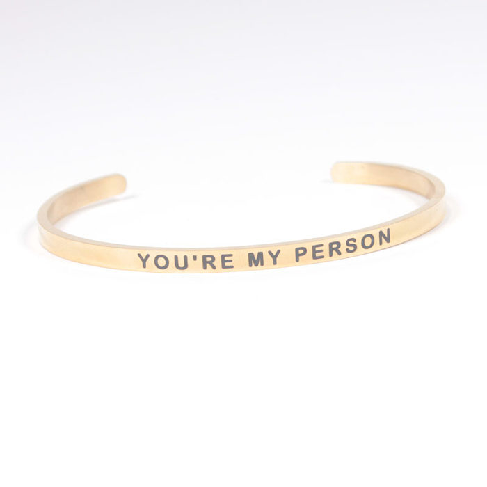 Simple Style Commute Letter Stainless Steel Bangle