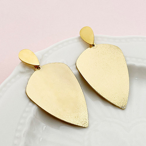 1 Pair Vintage Style Exaggerated Simple Style Leaves Plating Stainless Steel  Gold Plated Drop Earrings
