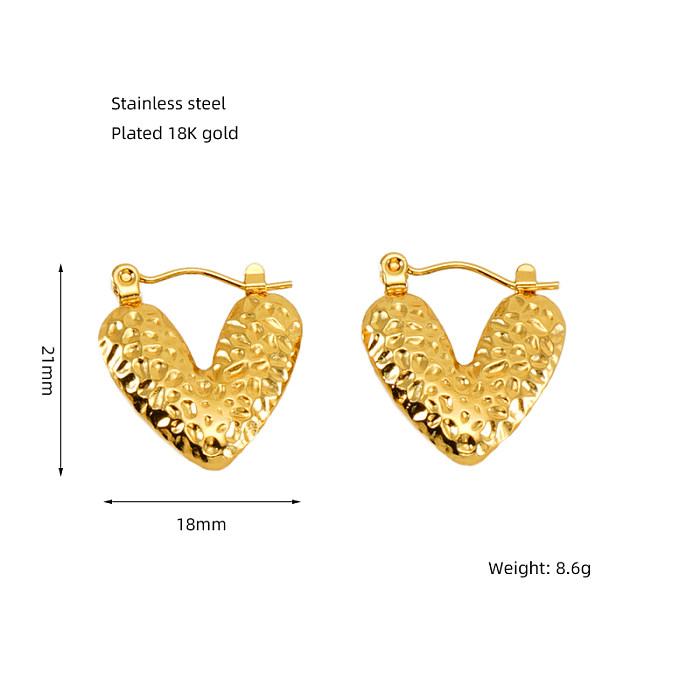 1 Pair Elegant Solid Color Plating Stainless Steel  Gold Plated Earrings