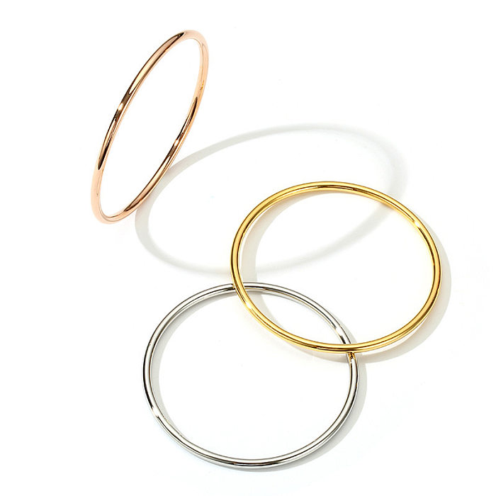 Simple Style Solid Color Titanium Steel Bangle In Bulk