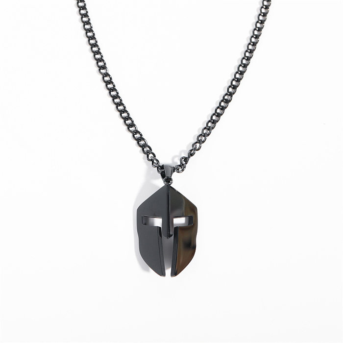 Collier avec pendentif en forme de croix géométrique, style Punk Simple et décontracté, en acier inoxydable plaqué or 18 carats, en vrac