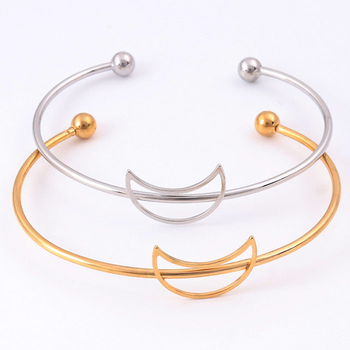 Basic Moon Solid Color Stainless Steel Plating Bangle