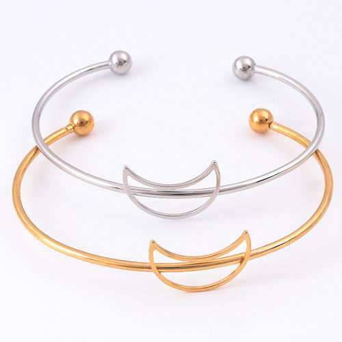 Basic Moon Solid Color Stainless Steel Plating Bangle