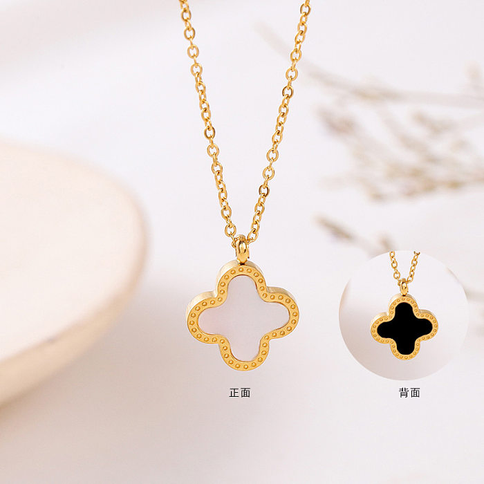 Fashion Bow Knot Stainless Steel Inlay Artificial Gemstones Pendant Necklace 1 Piece
