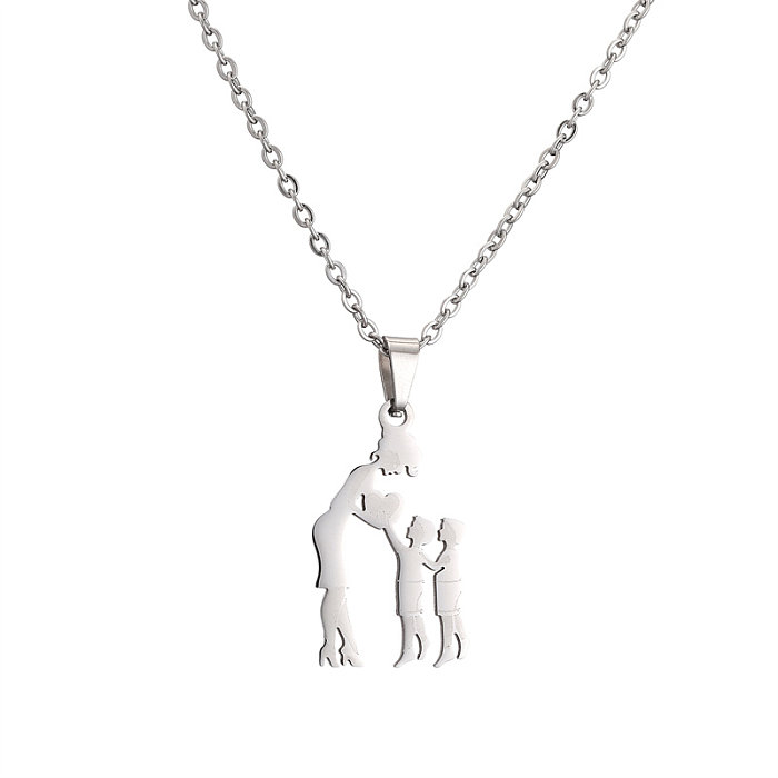 Halskette mit Anhänger „MAMA Human“ aus Edelstahl