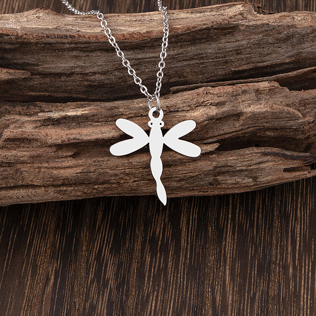 Fashion Dragonfly Stainless Steel  Pendant Necklace 1 Piece