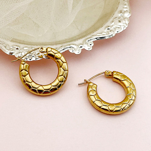 1 Pair Vintage Style Simple Style U Shape Plating Stainless Steel  Gold Plated Earrings