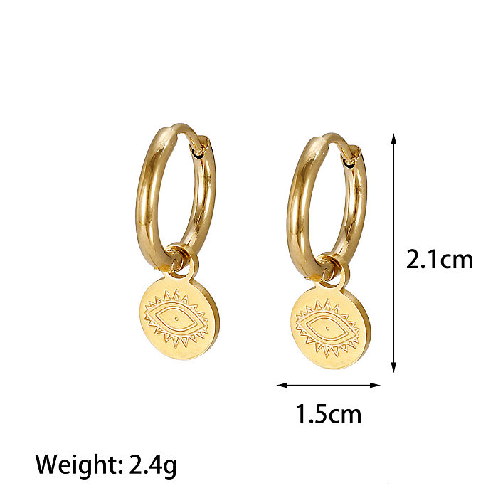 1 Pair Simple Style Solid Color Plating Stainless Steel  Gold Plated Earrings