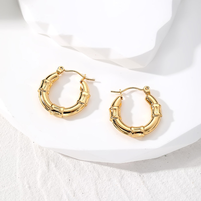 1 Pair Vintage Style Simple Style Classic Style Geometric Stainless Steel  Earrings