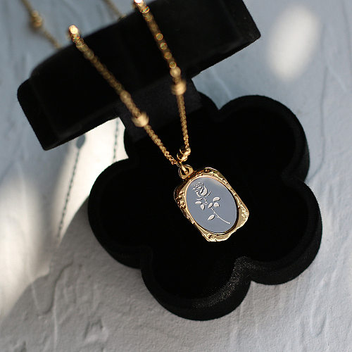 Simple Style Flower Stainless Steel Plating Pendant Necklace