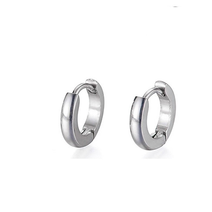 Boucles d'oreilles créoles en métal et acier inoxydable, géométriques simples, vente en gros