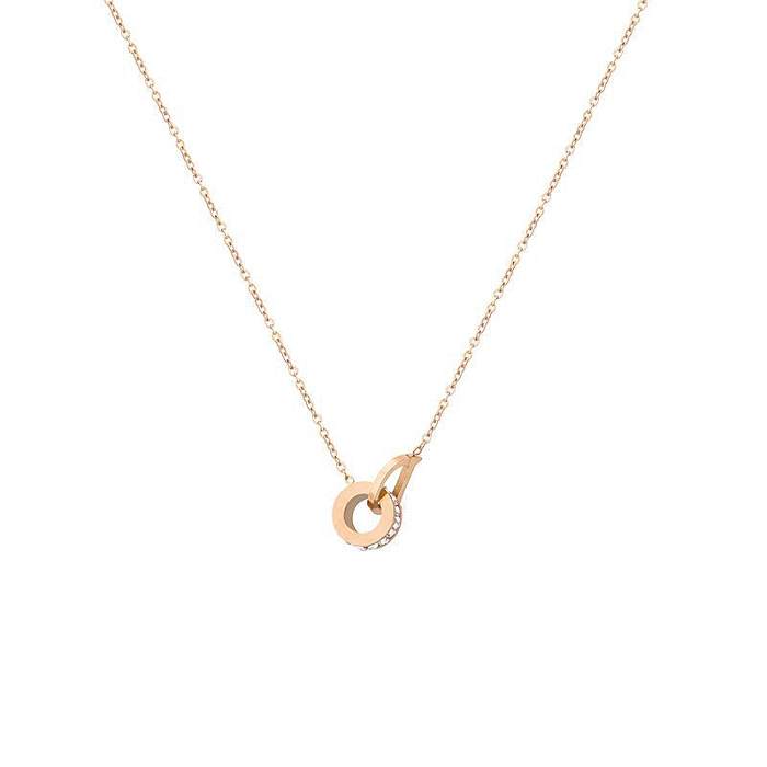 Elegant Lady Simple Style Letter Stainless Steel Plating 18K Gold Plated Pendant Necklace