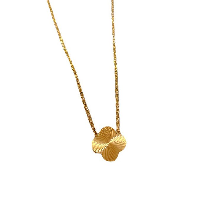 Simple Style Four Leaf Clover Stainless Steel Plating Necklace 1 Piece