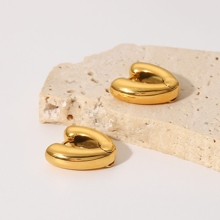 Brincos de aço inoxidável em forma de V da moda Brincos de aço inoxidável banhados a ouro