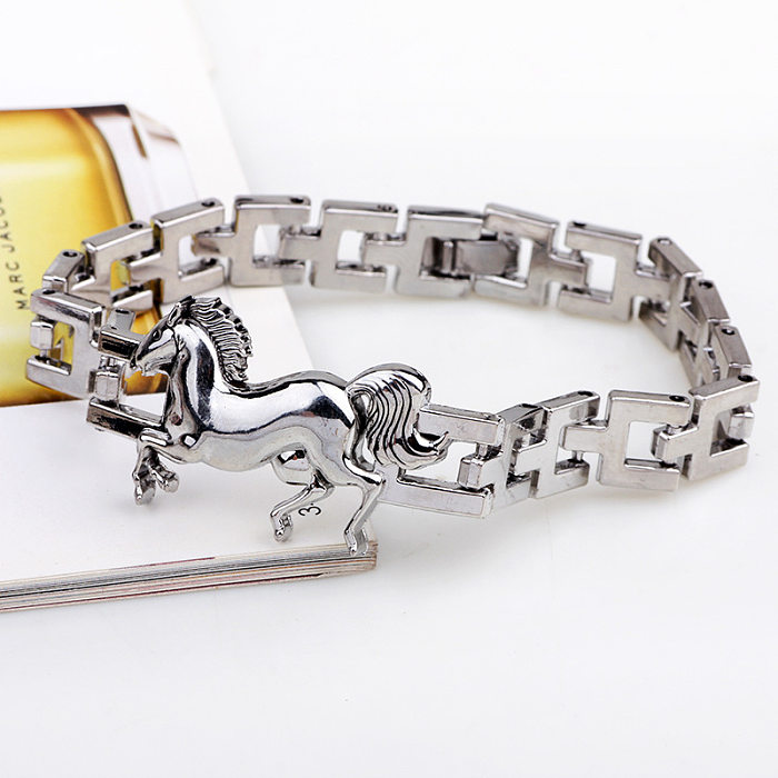 Bracelets de vernis au four en acier titane en alliage animal de style simple