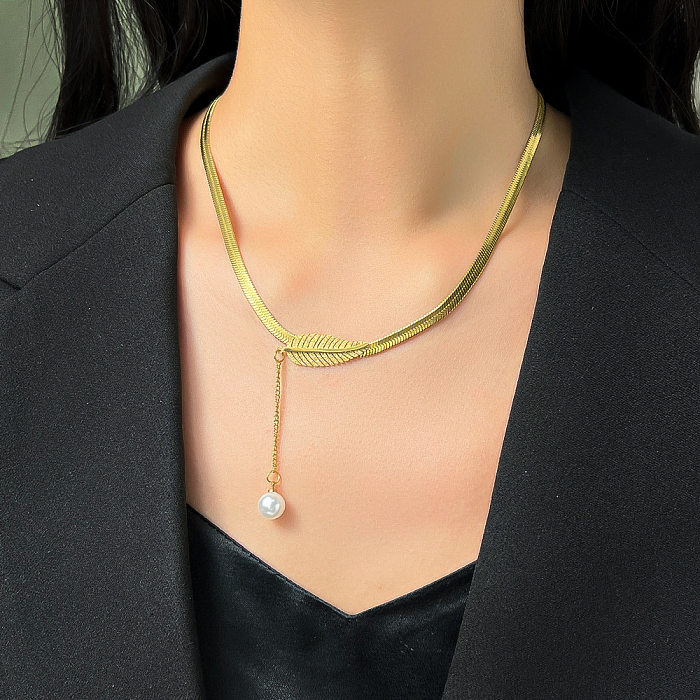 Fashion Solid Color Stainless Steel Inlay Zircon Choker 1 Piece