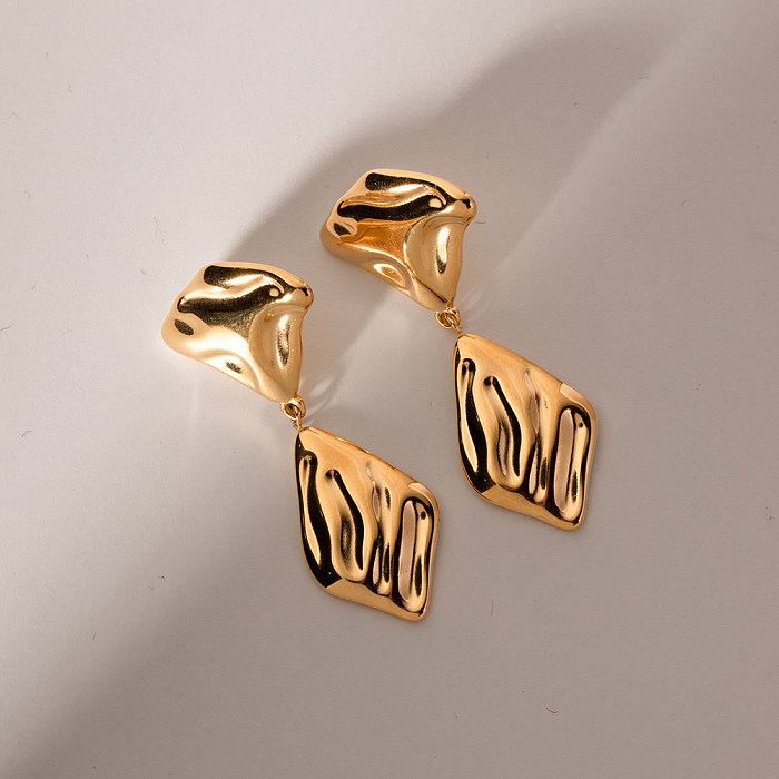 1 Pair IG Style Irregular Plating Stainless Steel  18K Gold Plated Drop Earrings