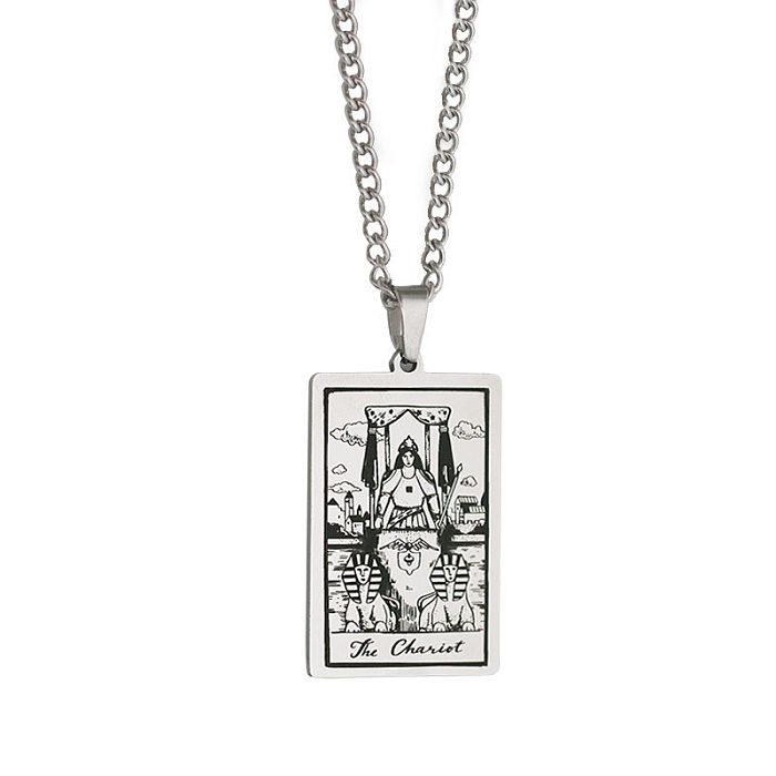 Retro Tarot Stainless Steel  Stainless Steel Plating Necklace