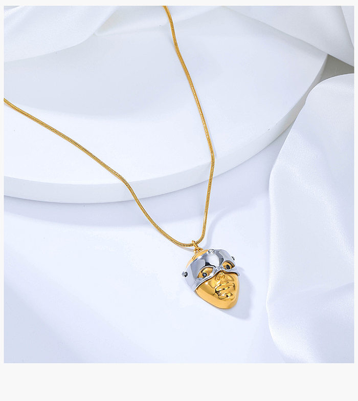 Simple Style Mask Stainless Steel Plating Pendant Necklace
