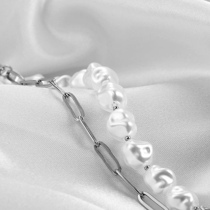 Modische geometrische Herzform aus Edelstahl, Edelstahl-Halskette, 1 Stück