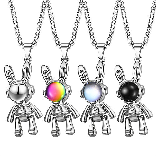 INS Style Astronaut Stainless Steel  Pendant Necklace 1 Piece