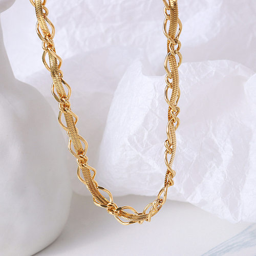 Hiiphop Simple Gold Blade Winding Stainless Steel Necklace Bracelet Wholesale