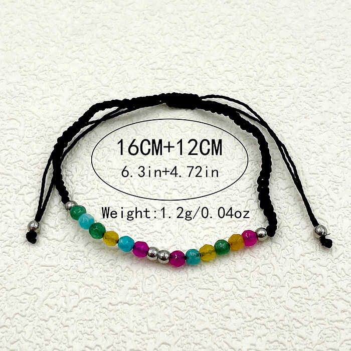 Original Design Handmade Sweet Round Stainless Steel Artificial Crystal Beaded Plating Gold Plated Bracelets