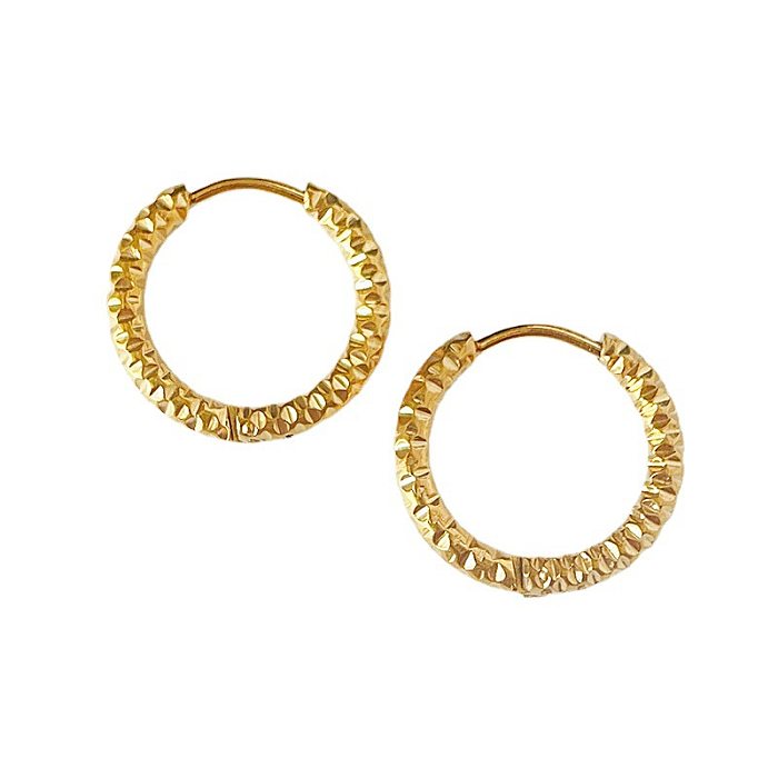 1 Pair Casual Round Plating Stainless Steel 18K Gold Plated Earrings