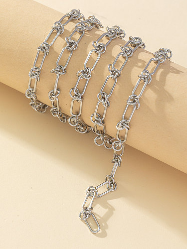 Schlichter Stil, einfarbige Knoten-Edelstahlkette mit ausgehöhlter Halskette