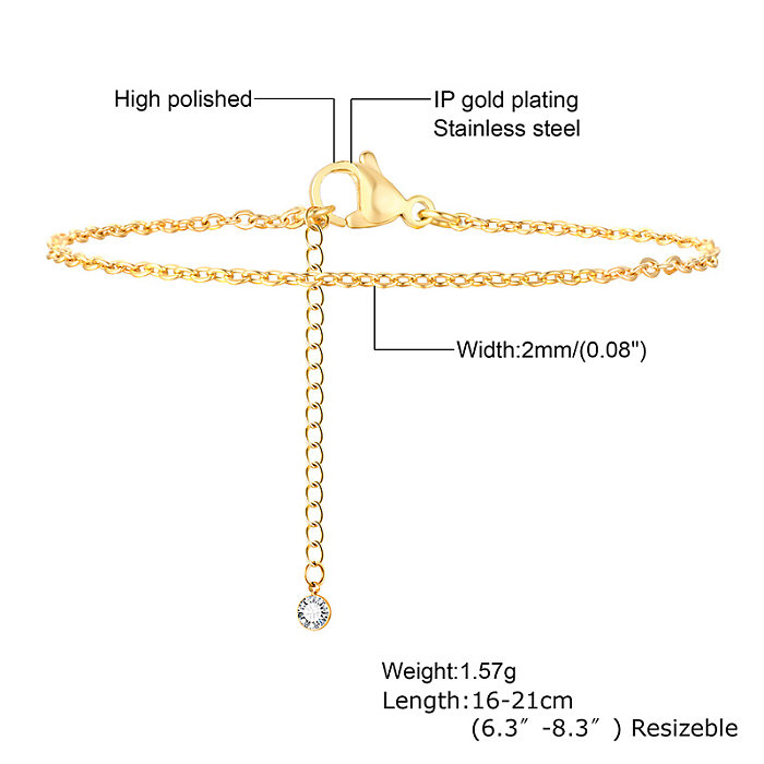 INS-Stil, schlichtes Kreuz-Armband mit Edelstahlbeschichtung und 18-karätigem Gold