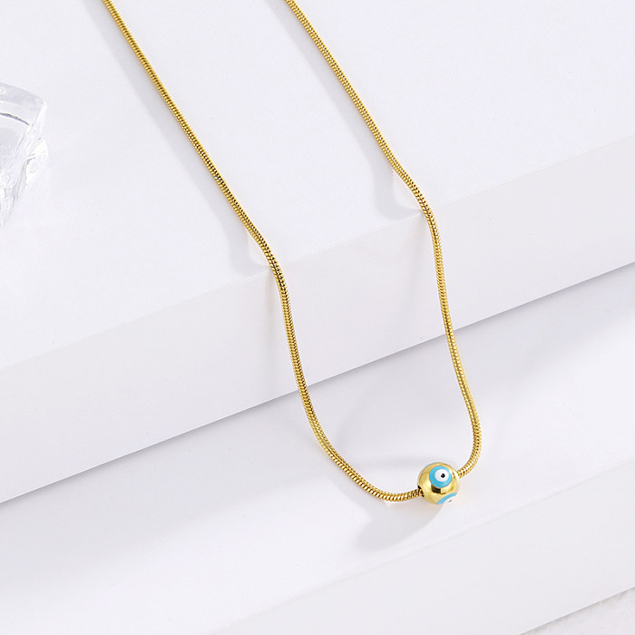 Simple Style Commute Eye Stainless Steel  Plating 14K Gold Plated Necklace