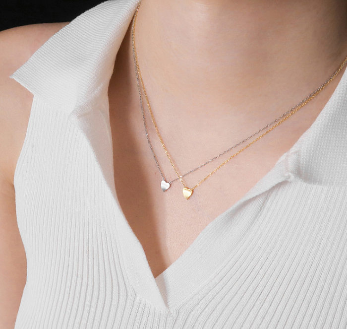 IG Style Schlichte Halskette in Herzform aus Edelstahl