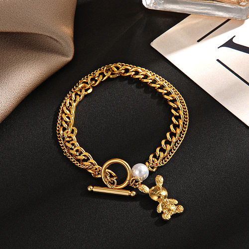Fashion Animal Stainless Steel Gold Plated Bracelets