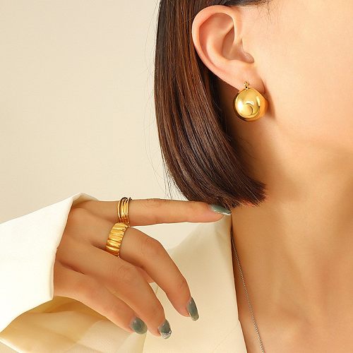 Boucles d'oreilles géométriques en acier inoxydable pour femmes, plaqué or 18 carats, en forme de U, bijoux