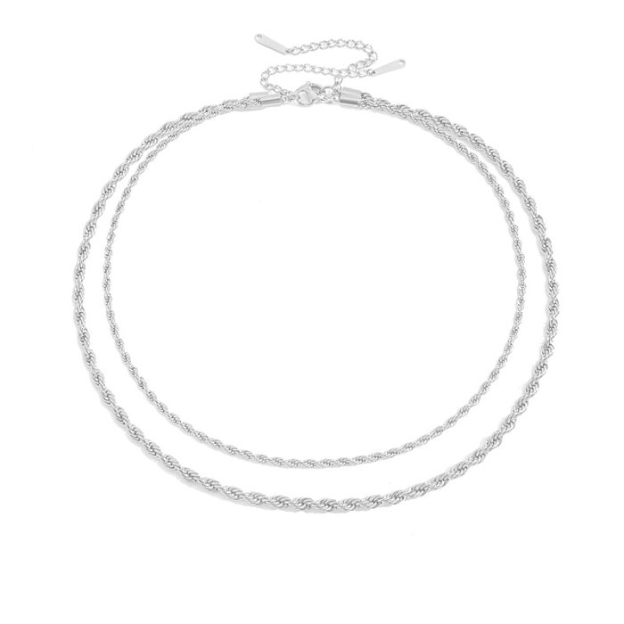 Modische U-förmige Halskette aus Edelstahl mit Überzug aus Edelstahl