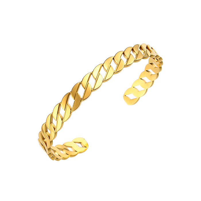 Fashion Women's Retro Electroplated 18K Gold Double Layer Inlaid Zirconium Stainless Steel Bracelet