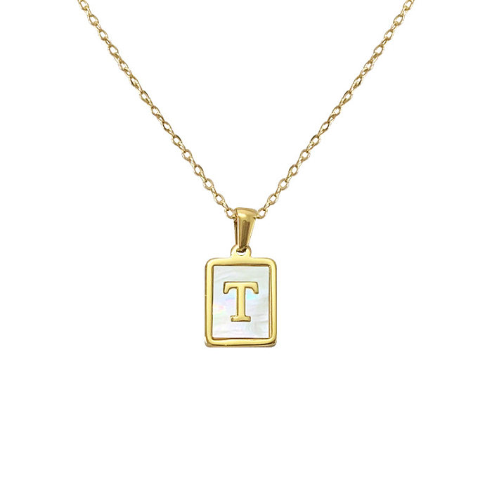Casual Letter Stainless Steel Metal Pendant Necklace