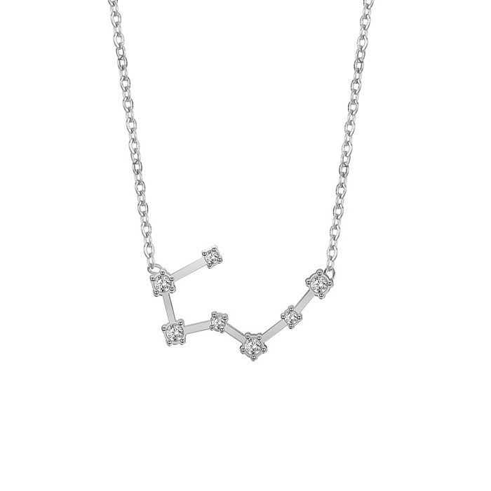 Casual Simple Style Constellation Stainless Steel  Stainless Steel Plating Inlay Zircon Necklace