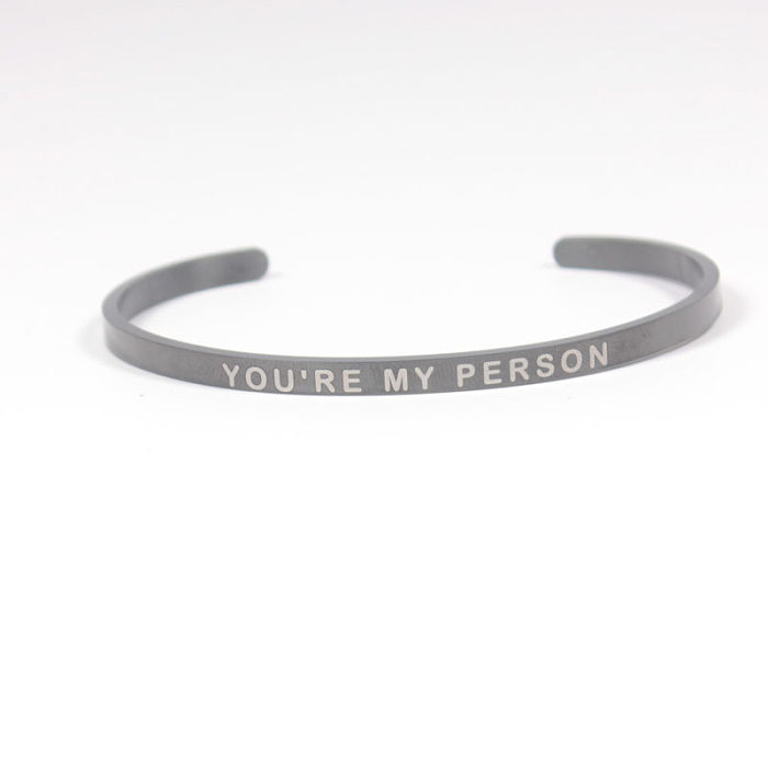 Simple Style Commute Letter Stainless Steel Bangle