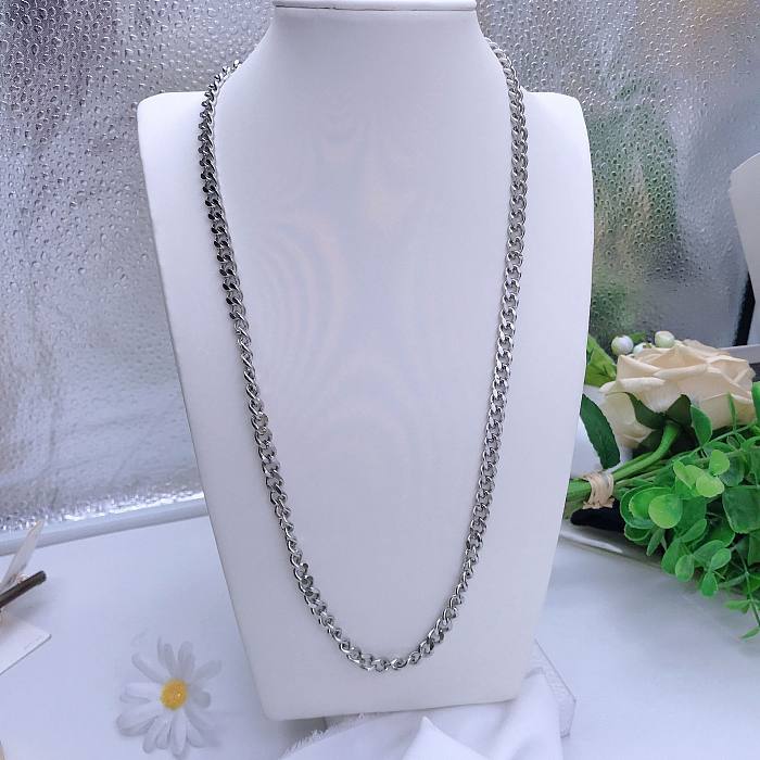 Casual Simple Style Solid Color Stainless Steel Sweater Chain